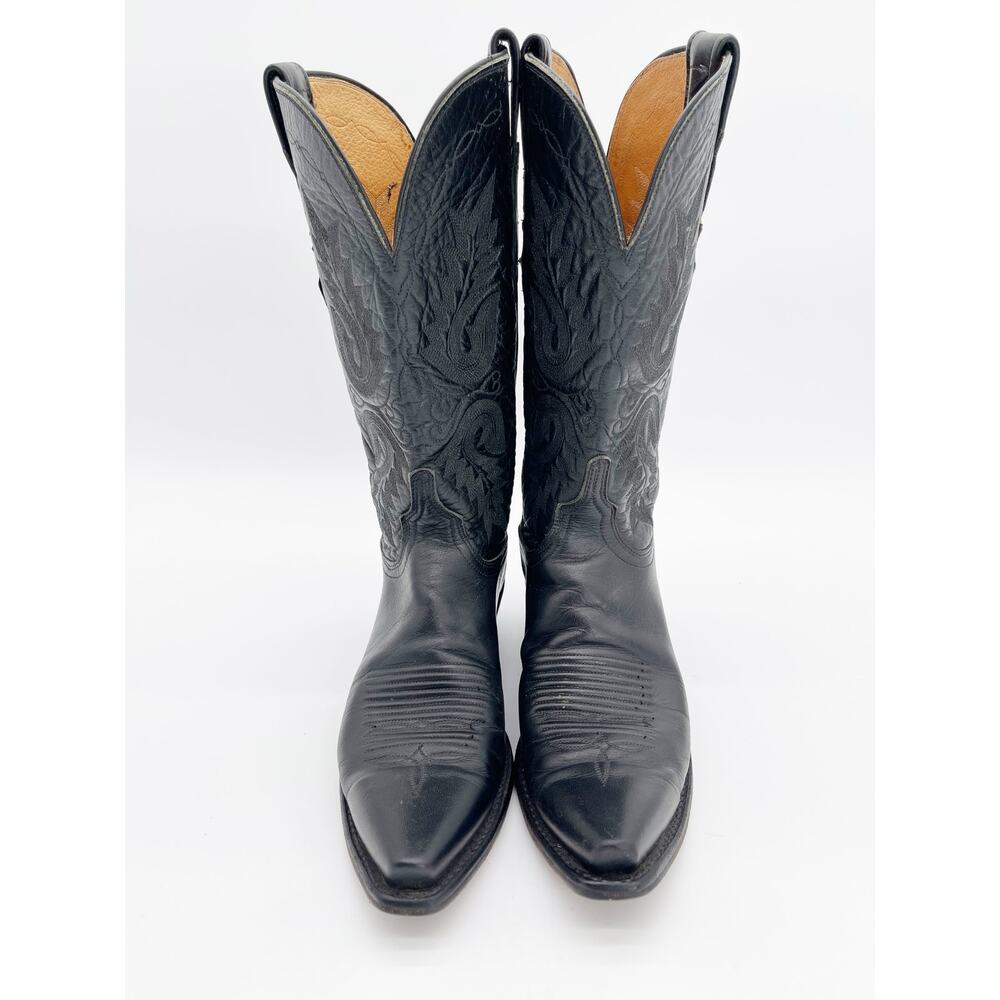 Lucchese 1883 Women’s 8 Black Burnished Buffalo Snip Toe Western Cowgirl Boots - Picture 5 of 11
